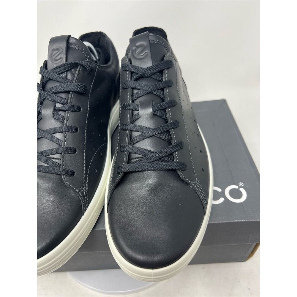 ECCO Men's Soft 7 Cloud Black Leather Sneakers Size 10 Casua - Picture 4 of 12